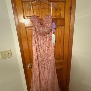 Sparkling Pink Strapless Dress
